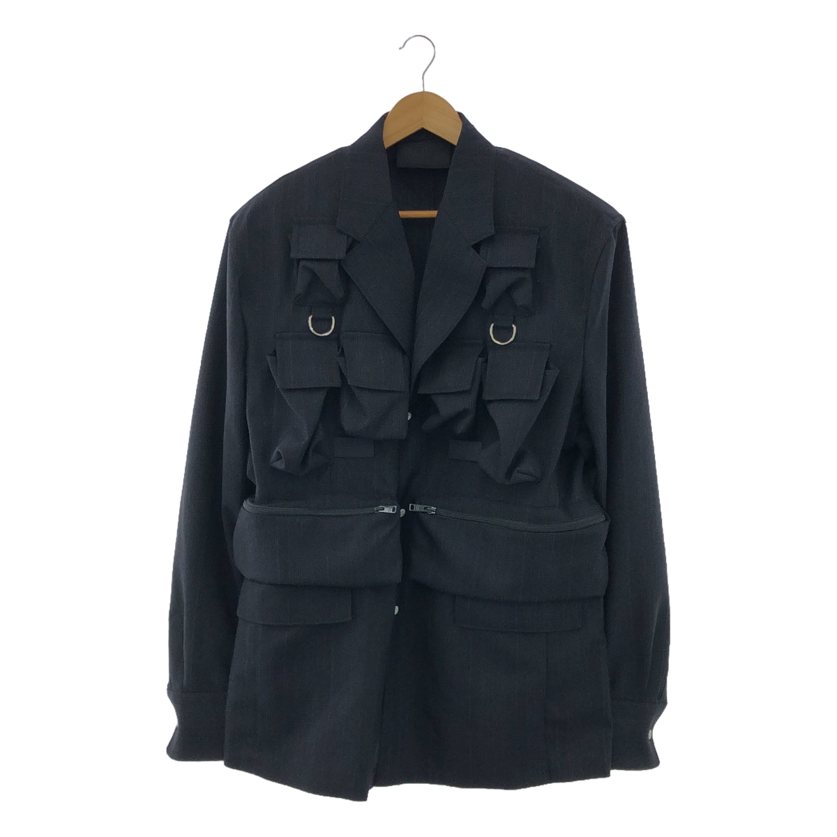 [New] PRADA | 2024SS | Utility Single-breasted jacket / UGI269 Utility multi-pocket jacket | 52 | dark navy | Men's