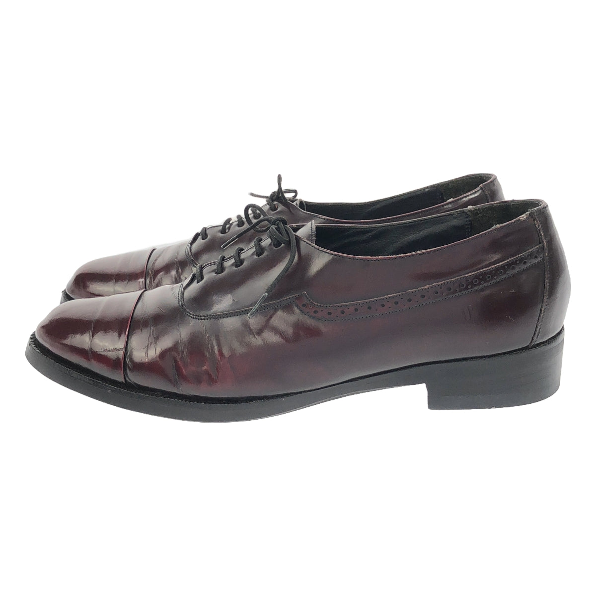 Johnston &amp; Murphy / Johnston &amp; Murphy | 77186 Straight Tip Leather Shoes | 9 | Burgundy | Men's