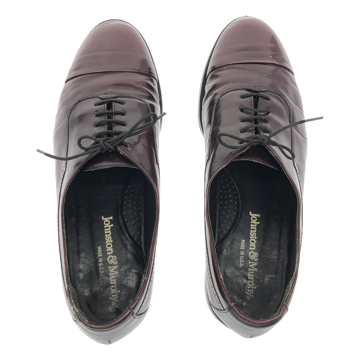 Johnston &amp; Murphy / Johnston &amp; Murphy | 77186 Straight Tip Leather Shoes | 9 | Burgundy | Men's