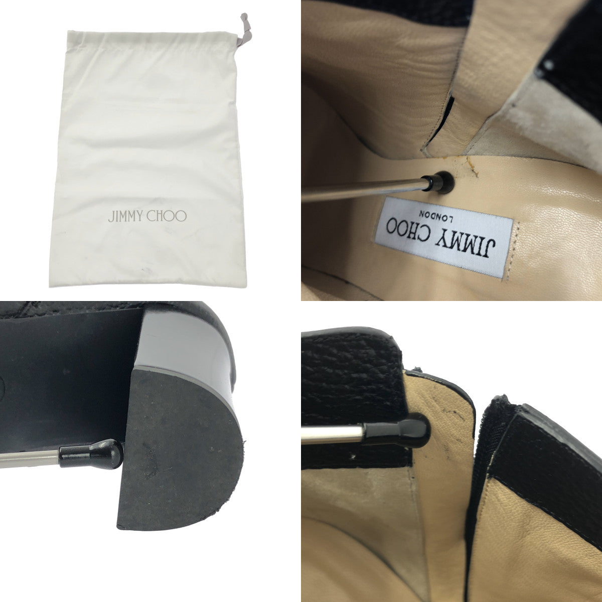 JIMMY CHOO / 지미추 | 가죽 사이드 Zip 짧은 부츠 | 41 | 여성