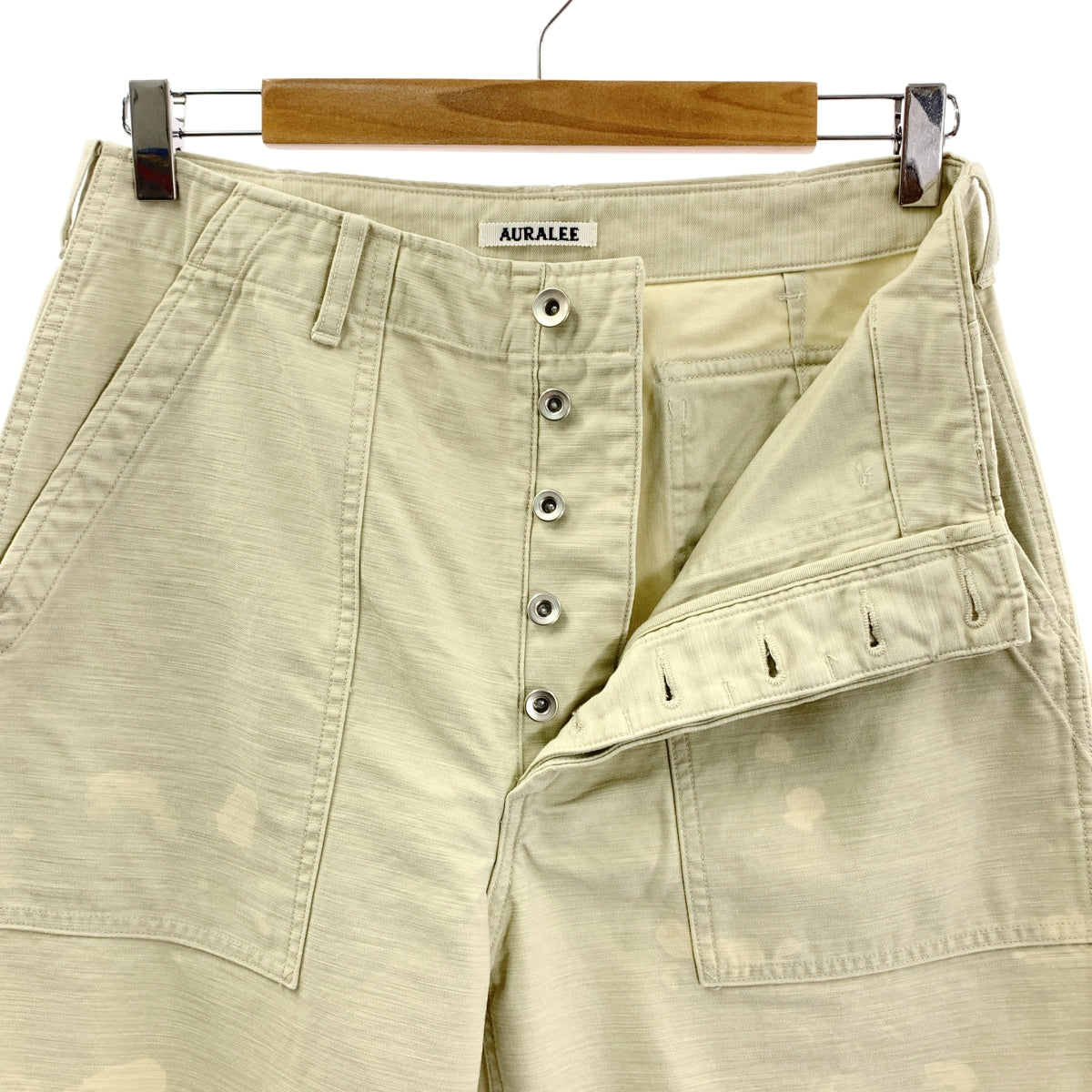 AURALEE / 오라리 | 2025AW | WASHED BAGGY SATIN BLEACHED BAKER PANTS 워시드 버기 블리치 베이커 팬츠 | 3 | 맨즈