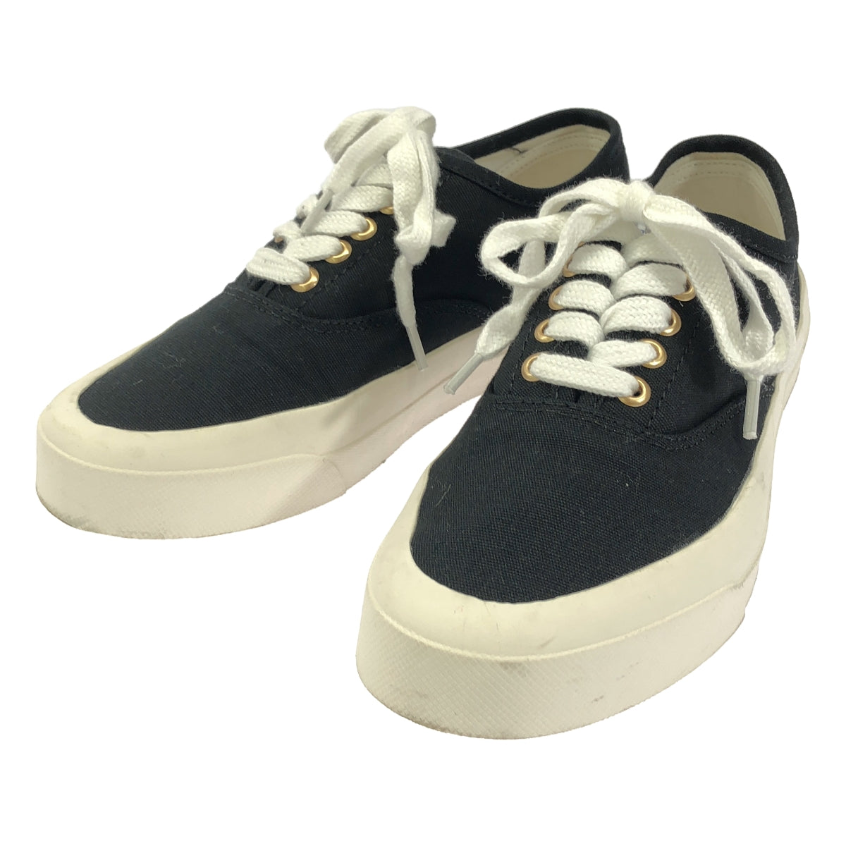 【美品】  MAISON KITSUNE / メゾンキツネ | キャンバス ローカットスニーカー | 22 | ブラック | レディース