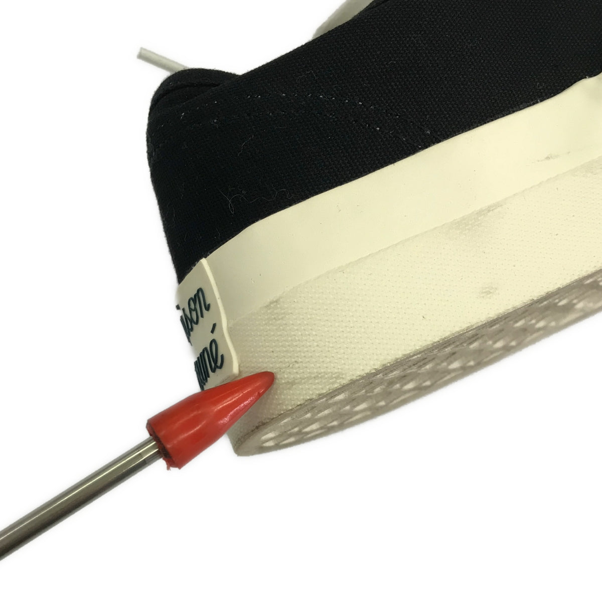 【美品】  MAISON KITSUNE / メゾンキツネ | キャンバス ローカットスニーカー | 22 | ブラック | レディース