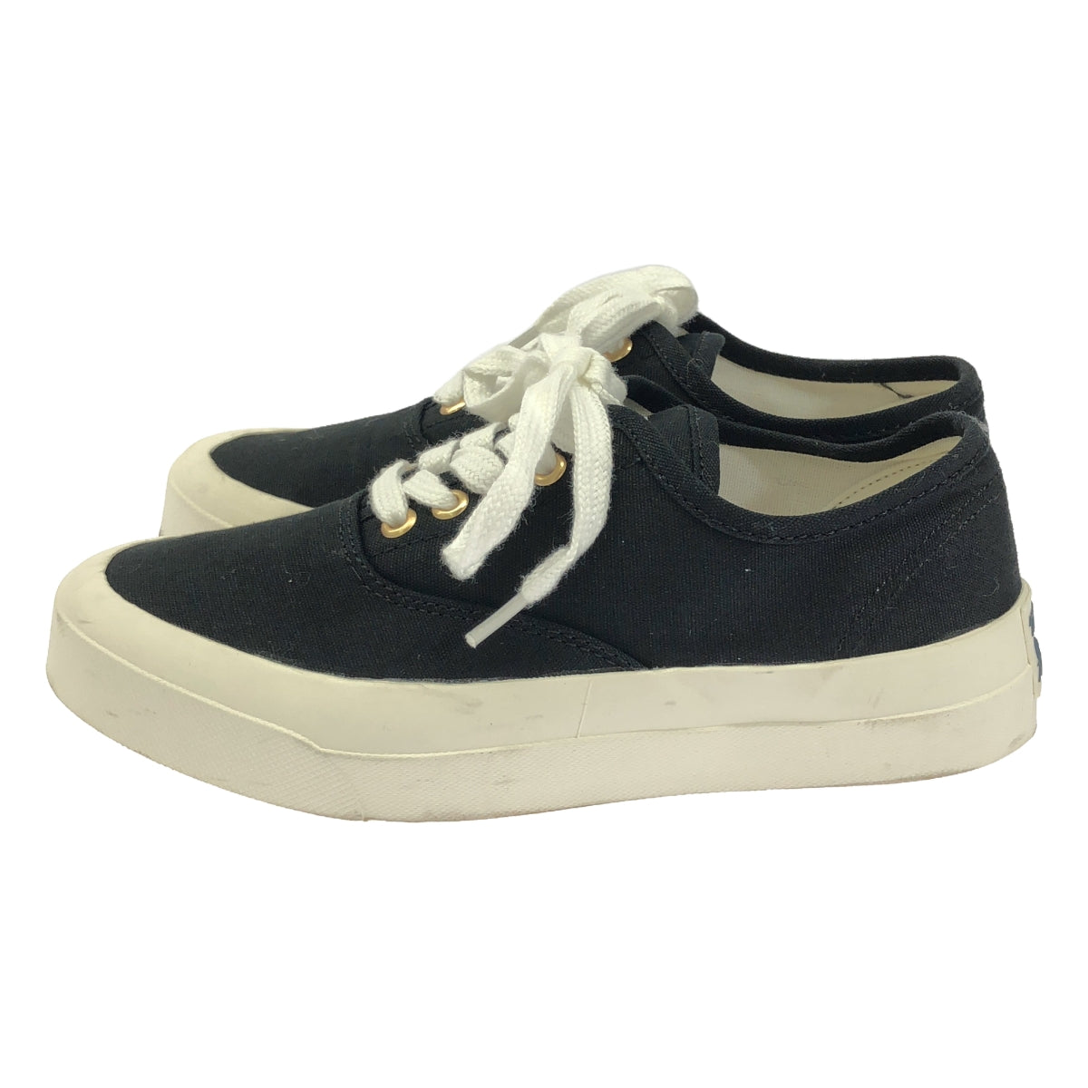 【美品】  MAISON KITSUNE / メゾンキツネ | キャンバス ローカットスニーカー | 22 | ブラック | レディース