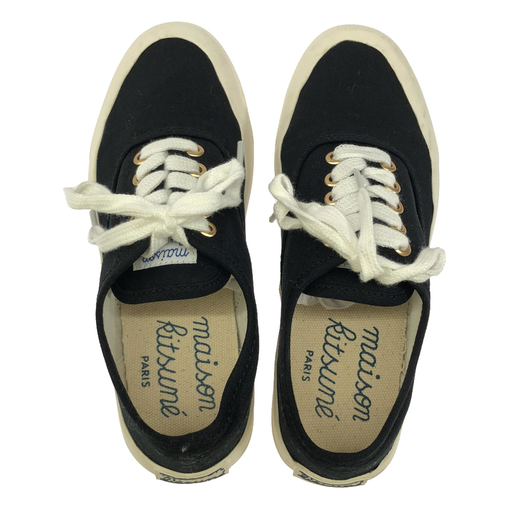 [品相良好] MAISON KITSUNE |帆布低筒運動鞋 |尺寸 22 |黑色 |女性的