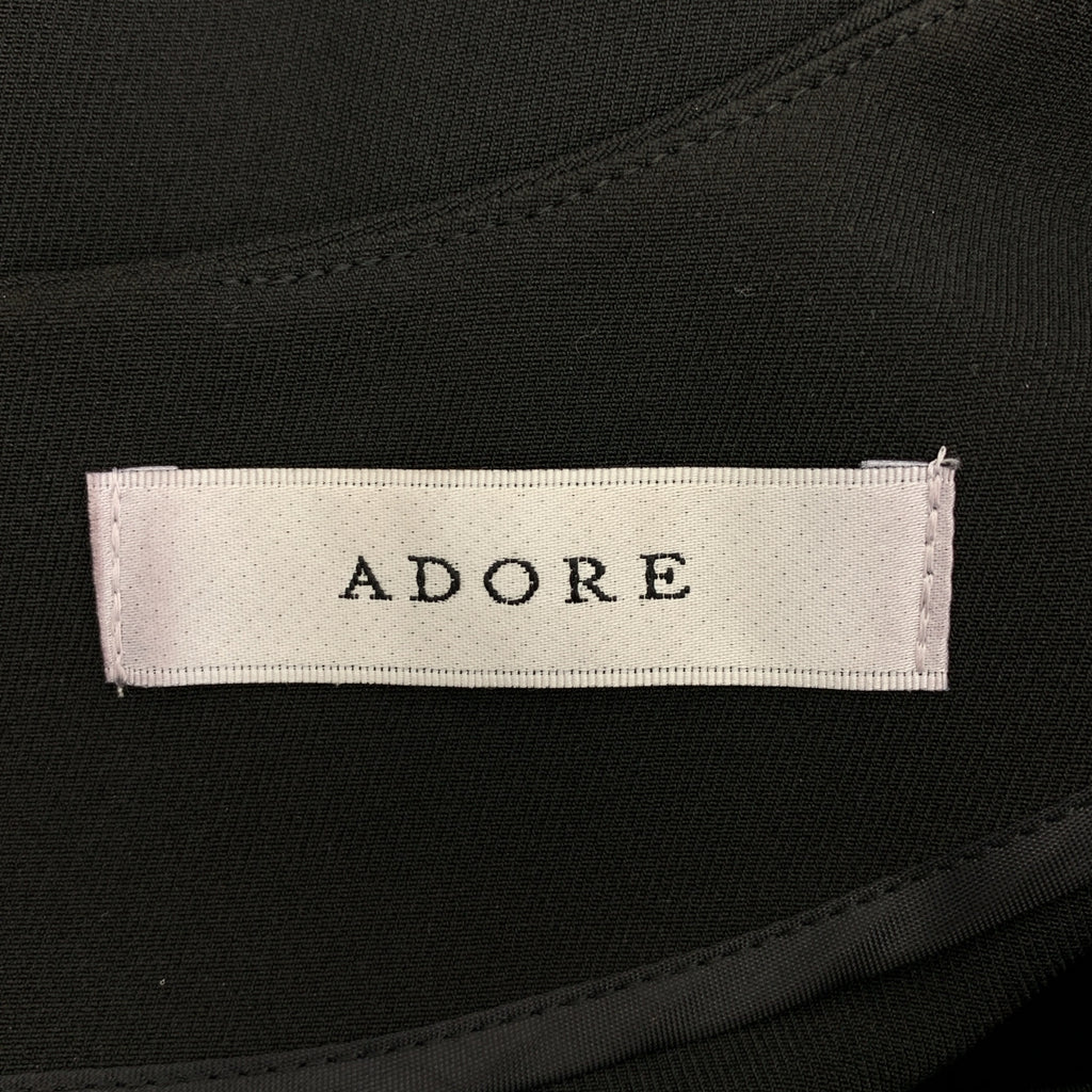 【美品】  ADORE / アドーア | ストレッチツイル ポケット付き ドレス ワンピース | 38 | ブラック | レディース