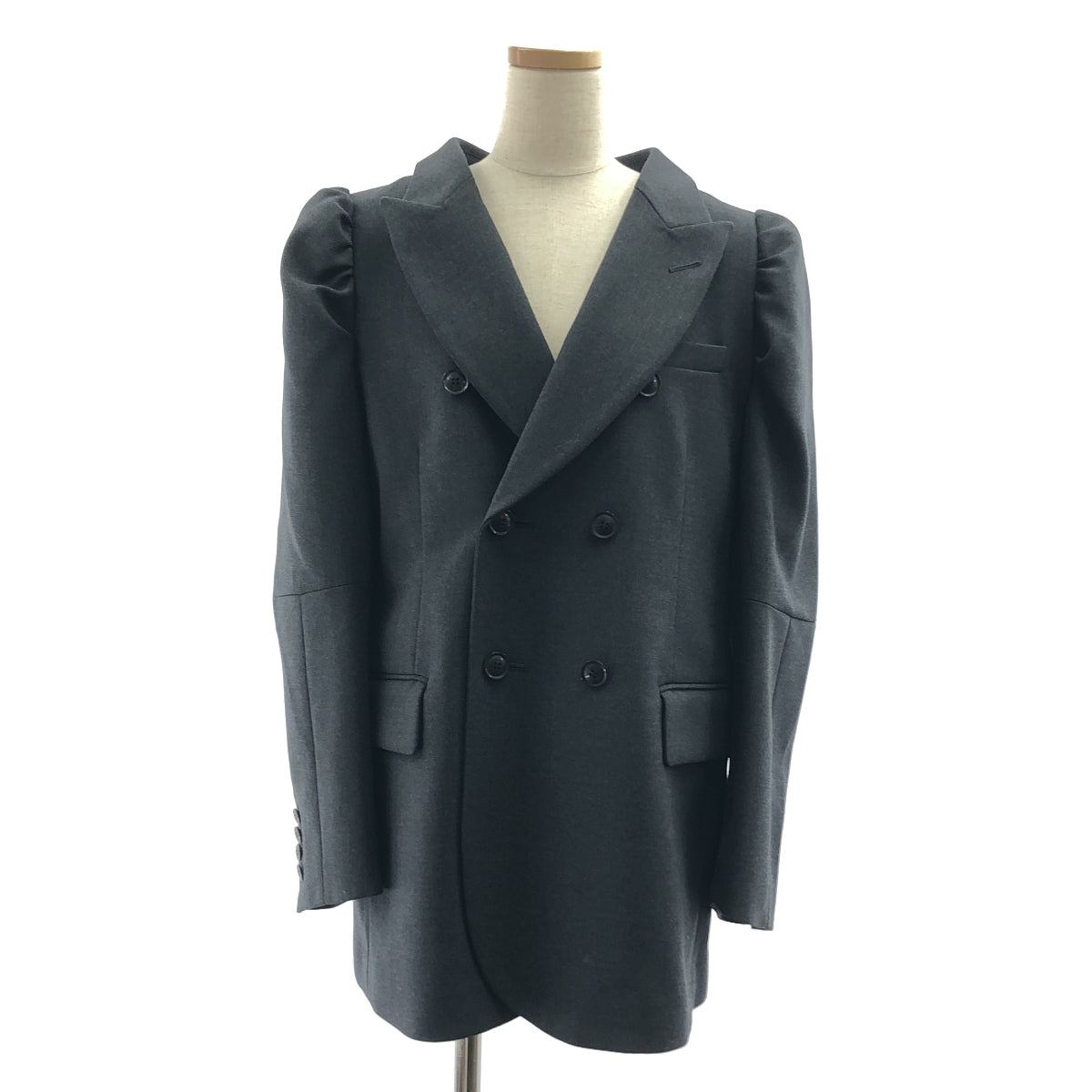 【美品】  TOGA / トーガ | Puff shoulder jacket / パフショルダージャケット / ロゴ総裏地 | 36 | gray | レディース