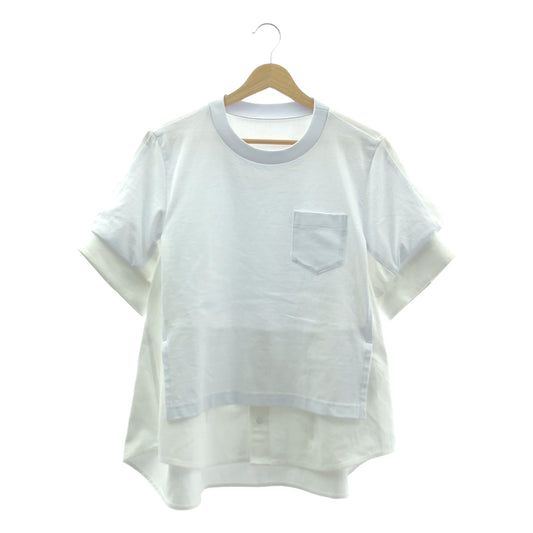 sacai / サカイ | 2025SS | Dungaree x Cotton Jersey T-Shirt ダンガリー コットン カットソー | 1 | レディース