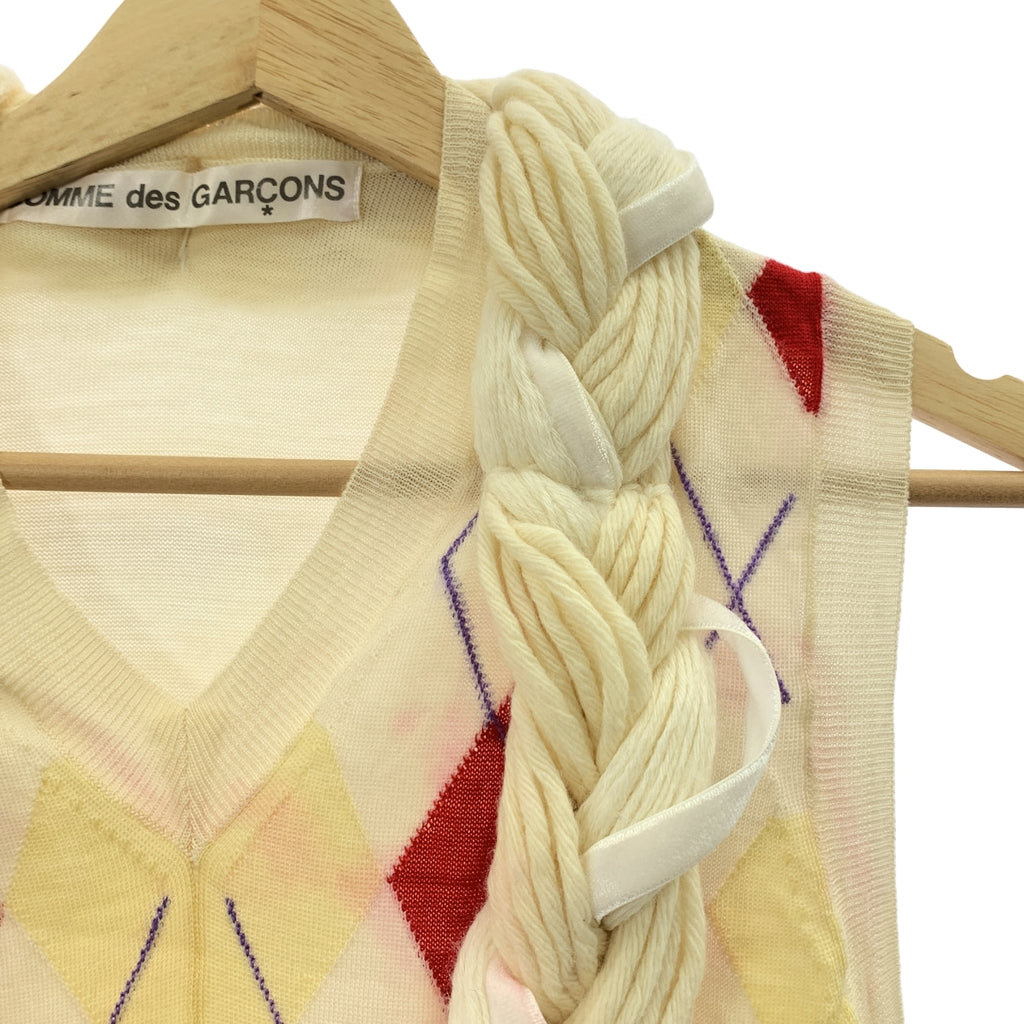 COMME des GARÇONS | 2002秋冬 |髮型設計菱形無袖針織衫 |