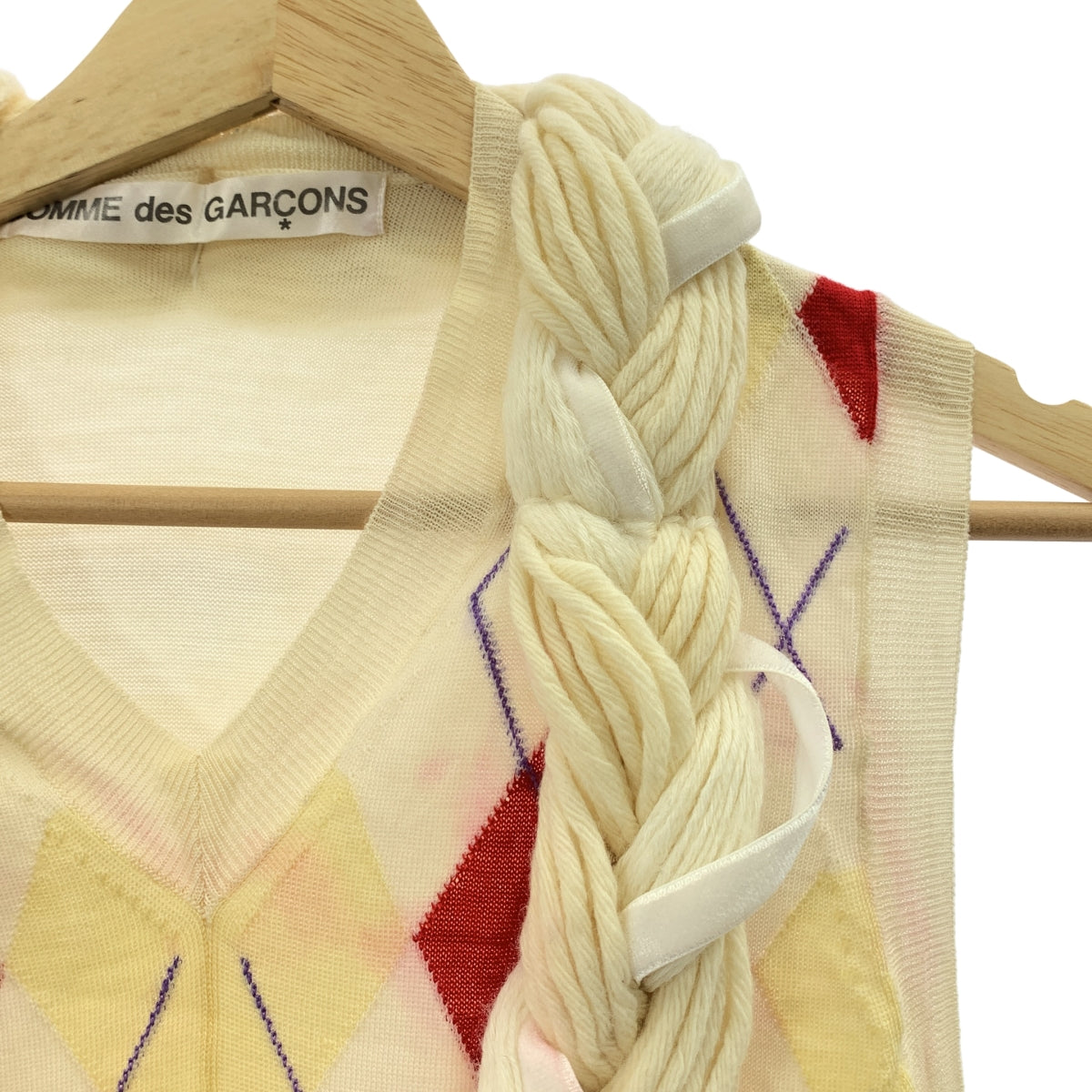 COMME des GARÇONS | 2002秋冬 |髮型設計菱形無袖針織衫 |