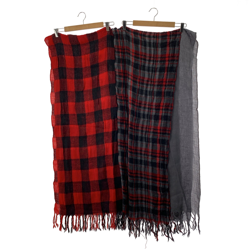 Y's / 와이즈 요우지야마모토 | 레이어 체크 프린지 스톨 |