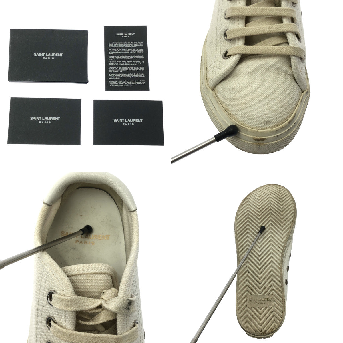 SAINT LAURENT PARIS | MALIBU 低筒運動鞋 | 尺寸 35 | 白色 | 女款