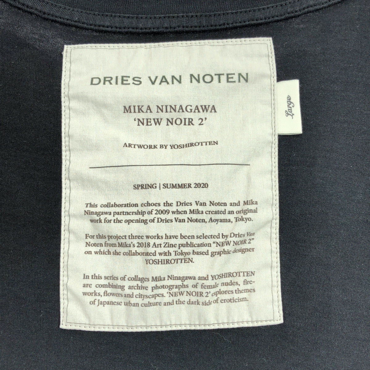 DRIES VAN NOTEN / 드리스 반 노텐 | × MIKA NINAGAWA 니가와 미카 / 프린트 T 셔츠 | L | 블랙 | 남성