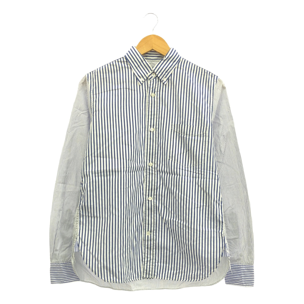 COMME des GARCONS HOMME | 2014AW | Crazy Switch 條紋棉質襯衫 | XS | 藍/白 | 男款