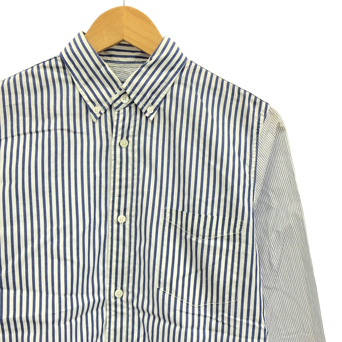 COMME des GARCONS HOMME | 2014AW | Crazy Switch 條紋棉質襯衫 | XS | 藍/白 | 男款