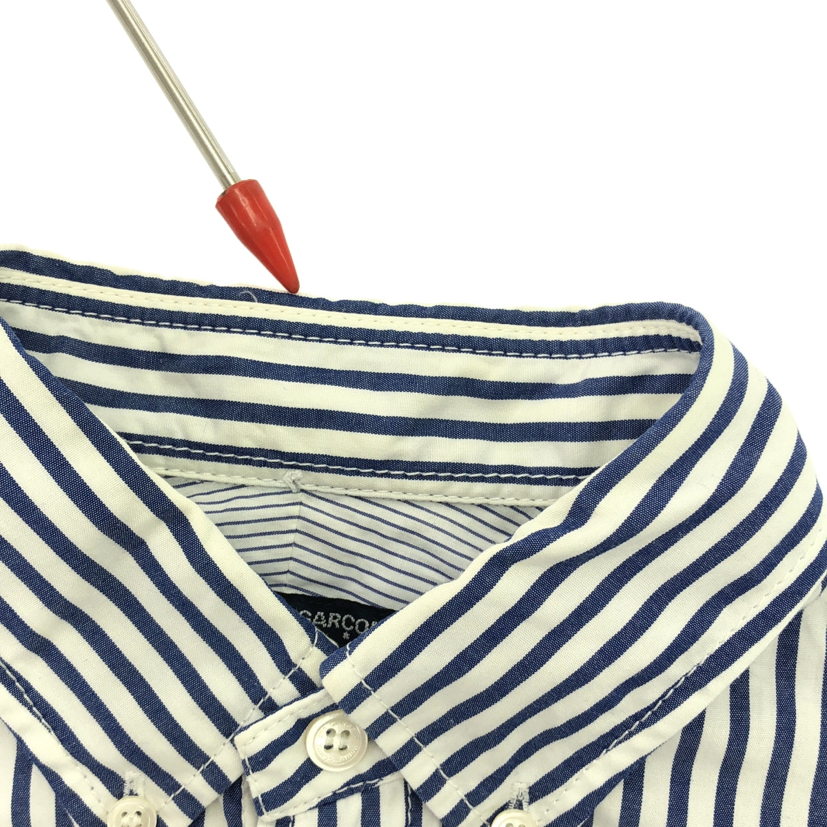 COMME des GARCONS HOMME | 2014AW | Crazy Switch 條紋棉質襯衫 | XS | 藍/白 | 男款