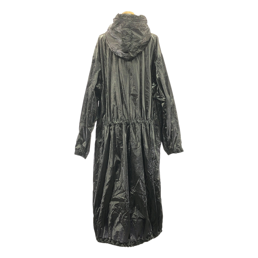 【미품】 DRIES VAN NOTEN / 드리스 반 노텐 | 2019SS | 폴리 우레탄 나일론 드로우 스트링 오버 코트 후디 | XS | 블랙 | 여성
