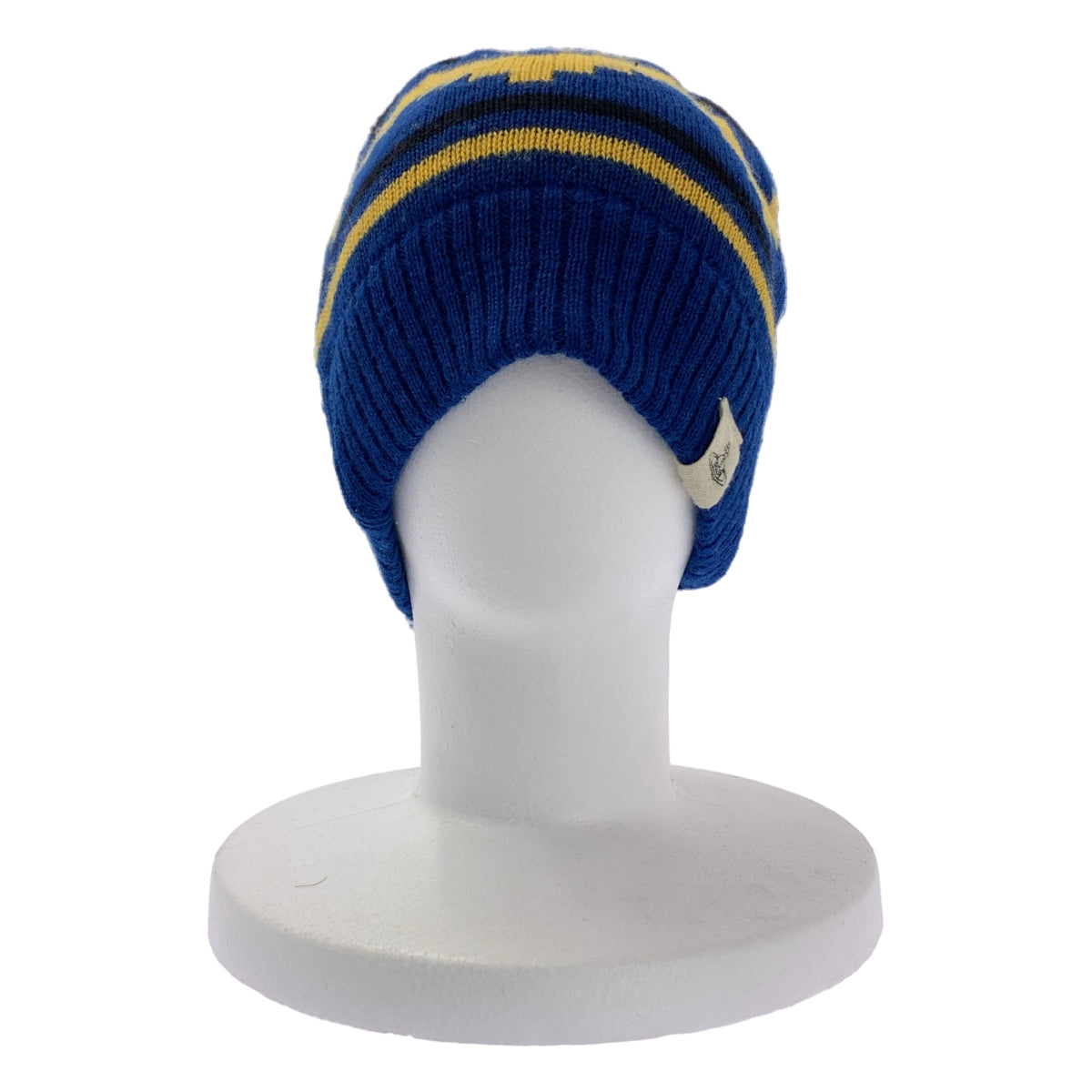 Vivienne Westwood / ヴィヴィアンウエストウッド | ウール 総柄 ロゴ ニット ビーニーキャップ 帽子 / ユニセックス | ブルー | メンズ