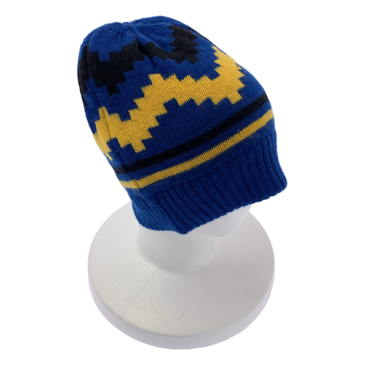 Vivienne Westwood / ヴィヴィアンウエストウッド | ウール 総柄 ロゴ ニット ビーニーキャップ 帽子 / ユニセックス | ブルー | メンズ