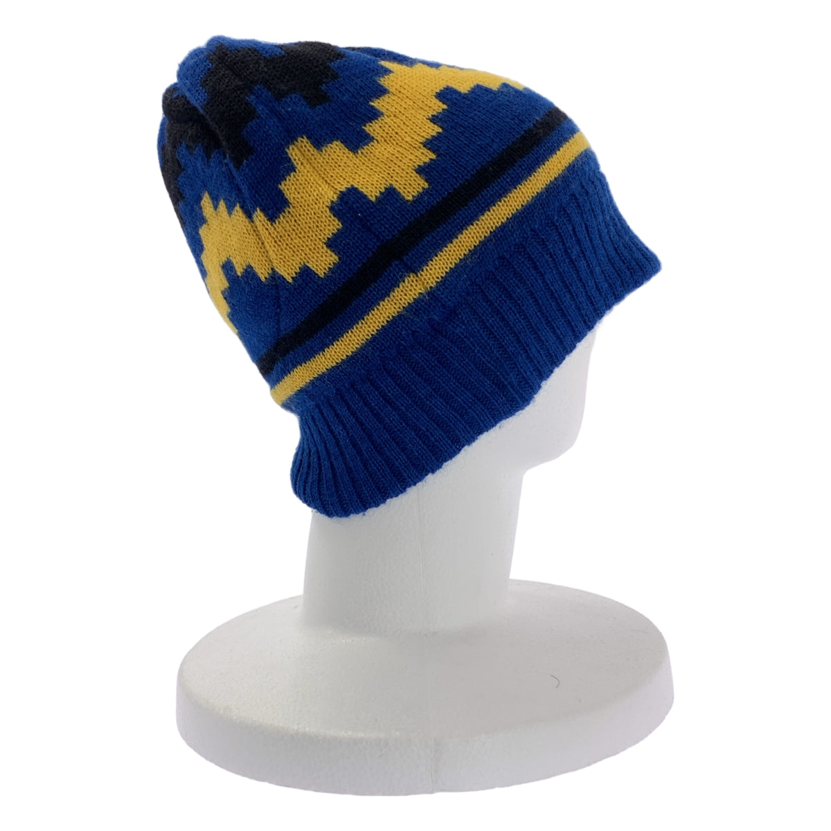 Vivienne Westwood / ヴィヴィアンウエストウッド | ウール 総柄 ロゴ ニット ビーニーキャップ 帽子 / ユニセックス | ブルー | メンズ