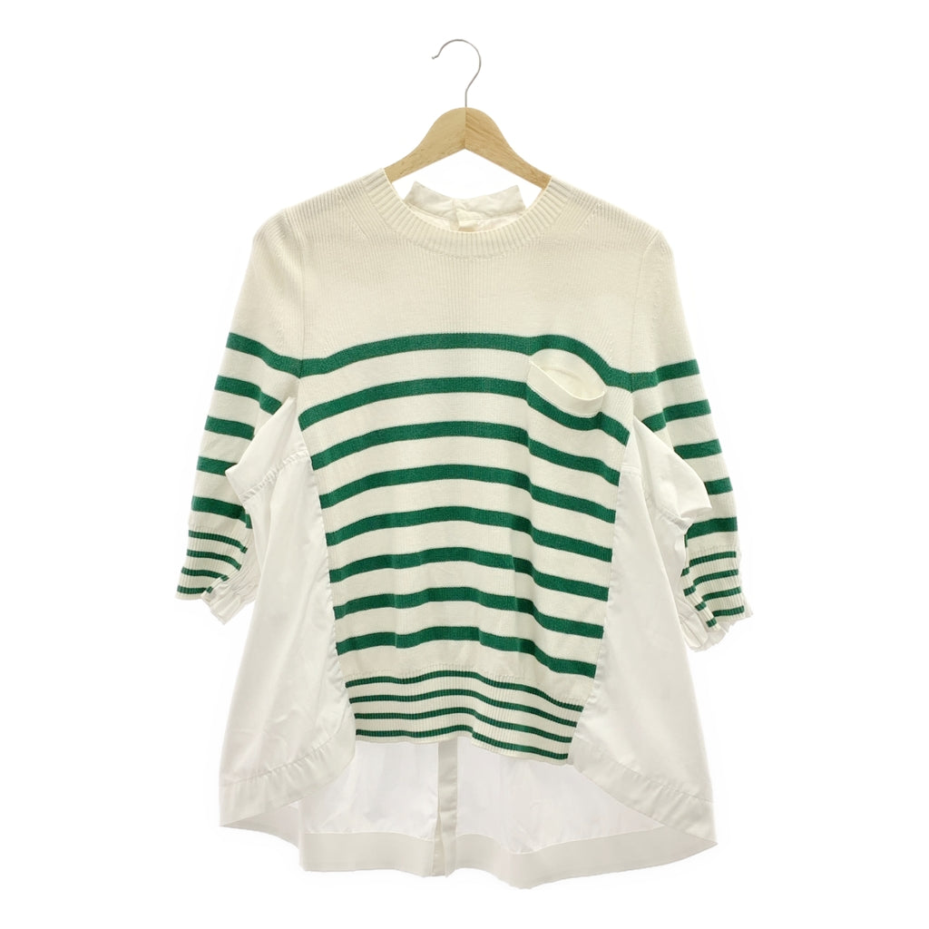 sacai | 混合材質對接褶袖針織襯衫/女式襯衫 | 尺寸 1 | 女款