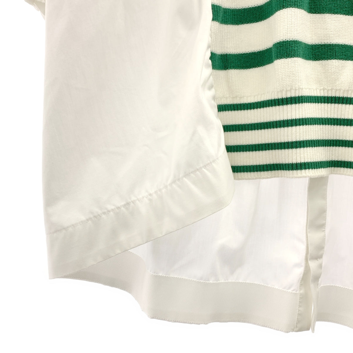 sacai | 混合材質對接褶袖針織襯衫/女式襯衫 | 尺寸 1 | 女款