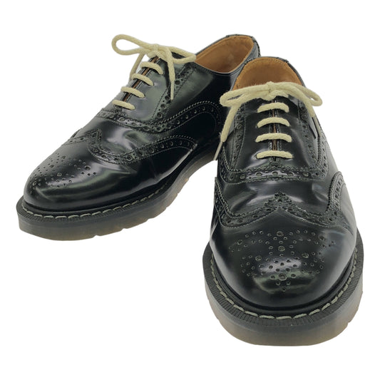 SOLOVAIR | Black &amp; White 5 Eye Brogue Shoe Medallion Wingtip Leather Shoes | Size 6 | Black/White | Men's