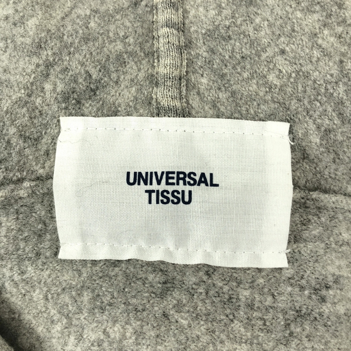 UNIVERSAL TISSU / ユニバーサルティシュ | ウール ノーカラー ニット コート | グレー | レディース