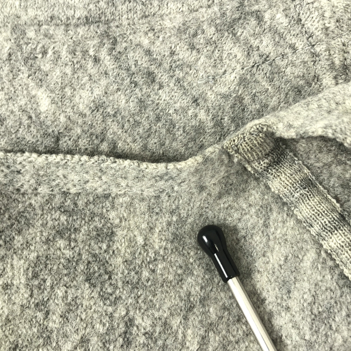 UNIVERSAL TISSU / 유니버설 티슈 | 울 노 컬러 니트 코트 | 그레이 | 여성