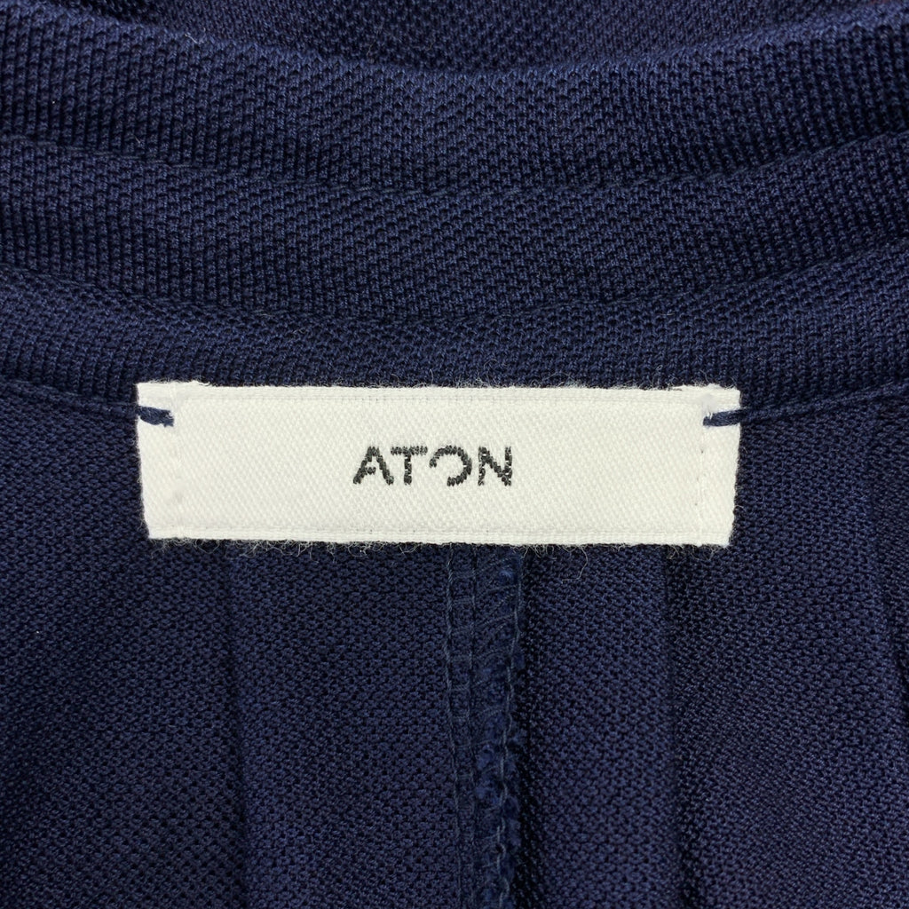 ATON / エイトン | メッシュ ノースリーブ ワンピース | 1 |