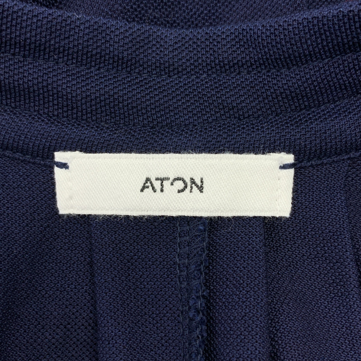 ATON / エイトン | メッシュ ノースリーブ ワンピース | 1 |