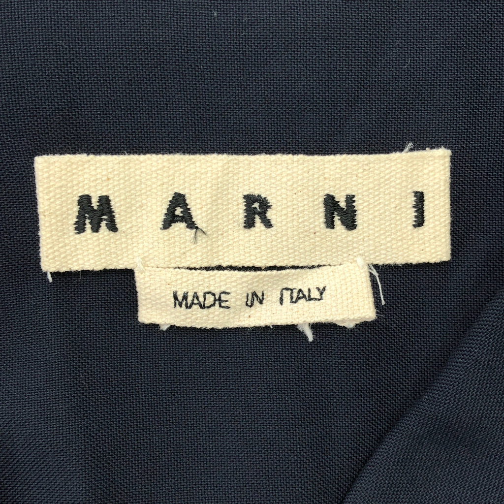 MARNI / 마르니 | 2021SS | 열대 모직 컷오프 오픈 컬러 반팔 셔츠 | 48 | 남성