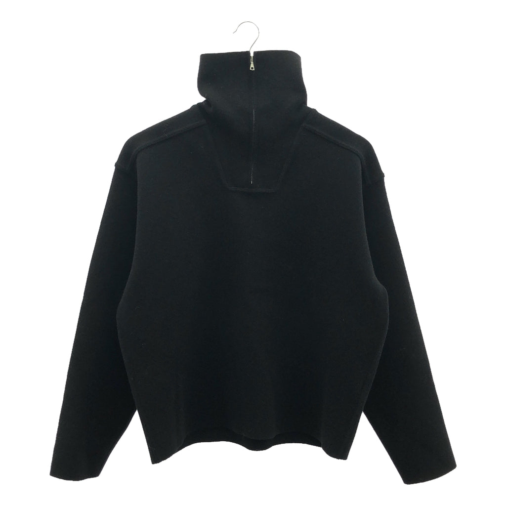 【미품】 AURALEE / 오라리 | 2023AW | HEAVY MILANO RIB KNIT ZIP TURTLE / 하프 Zip 니트 풀오버 | 0 | 블랙 | 여성