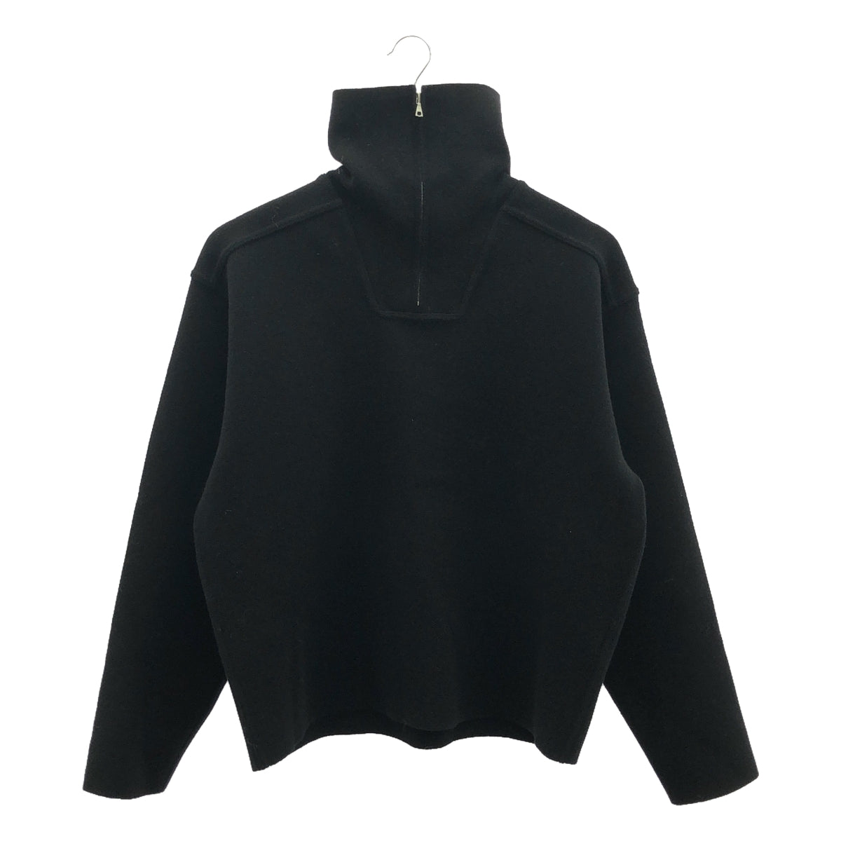【미품】 AURALEE / 오라리 | 2023AW | HEAVY MILANO RIB KNIT ZIP TURTLE / 하프 Zip 니트 풀오버 | 0 | 블랙 | 여성