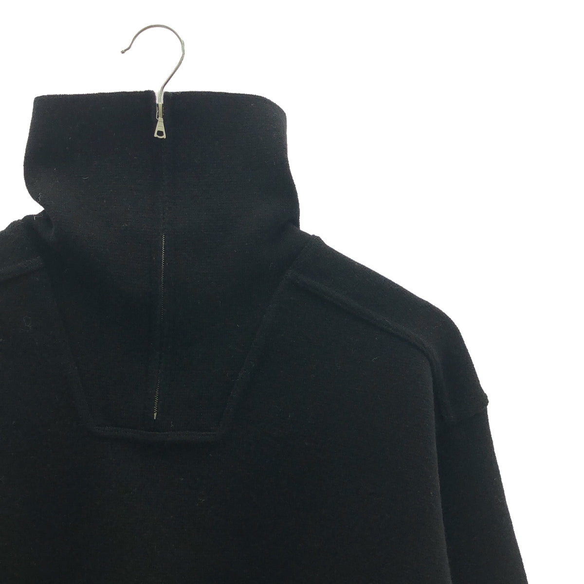 【미품】 AURALEE / 오라리 | 2023AW | HEAVY MILANO RIB KNIT ZIP TURTLE / 하프 Zip 니트 풀오버 | 0 | 블랙 | 여성