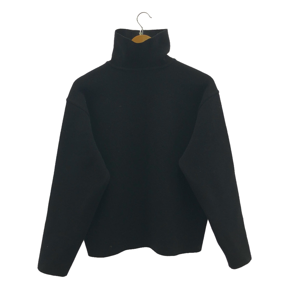 【미품】 AURALEE / 오라리 | 2023AW | HEAVY MILANO RIB KNIT ZIP TURTLE / 하프 Zip 니트 풀오버 | 0 | 블랙 | 여성