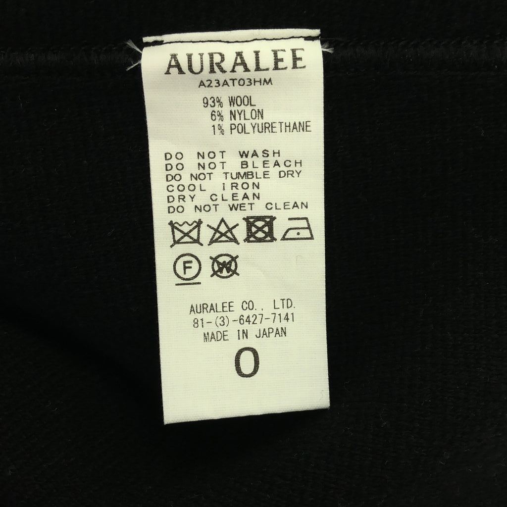【미품】 AURALEE / 오라리 | 2023AW | HEAVY MILANO RIB KNIT ZIP TURTLE / 하프 Zip 니트 풀오버 | 0 | 블랙 | 여성