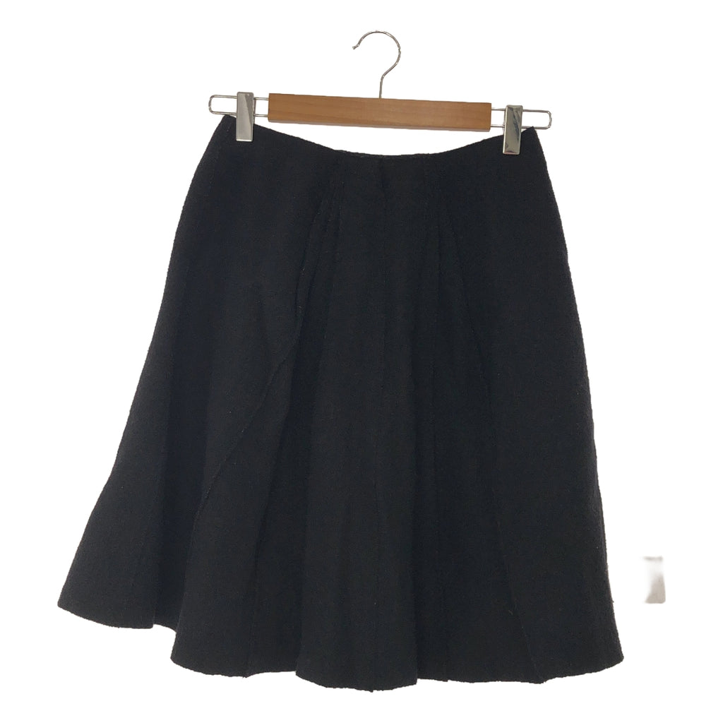 EMPORIO ARMANI / エンポリオアルマーニ | ウール 縮絨 バックジップ スカート | 38 | ブラック | レディース