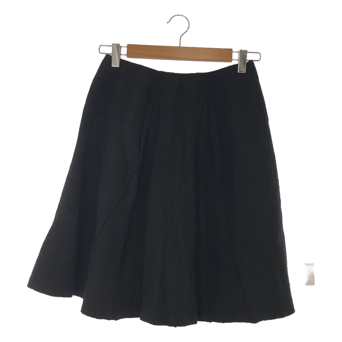 EMPORIO ARMANI / エンポリオアルマーニ | ウール 縮絨 バックジップ スカート | 38 | ブラック | レディース