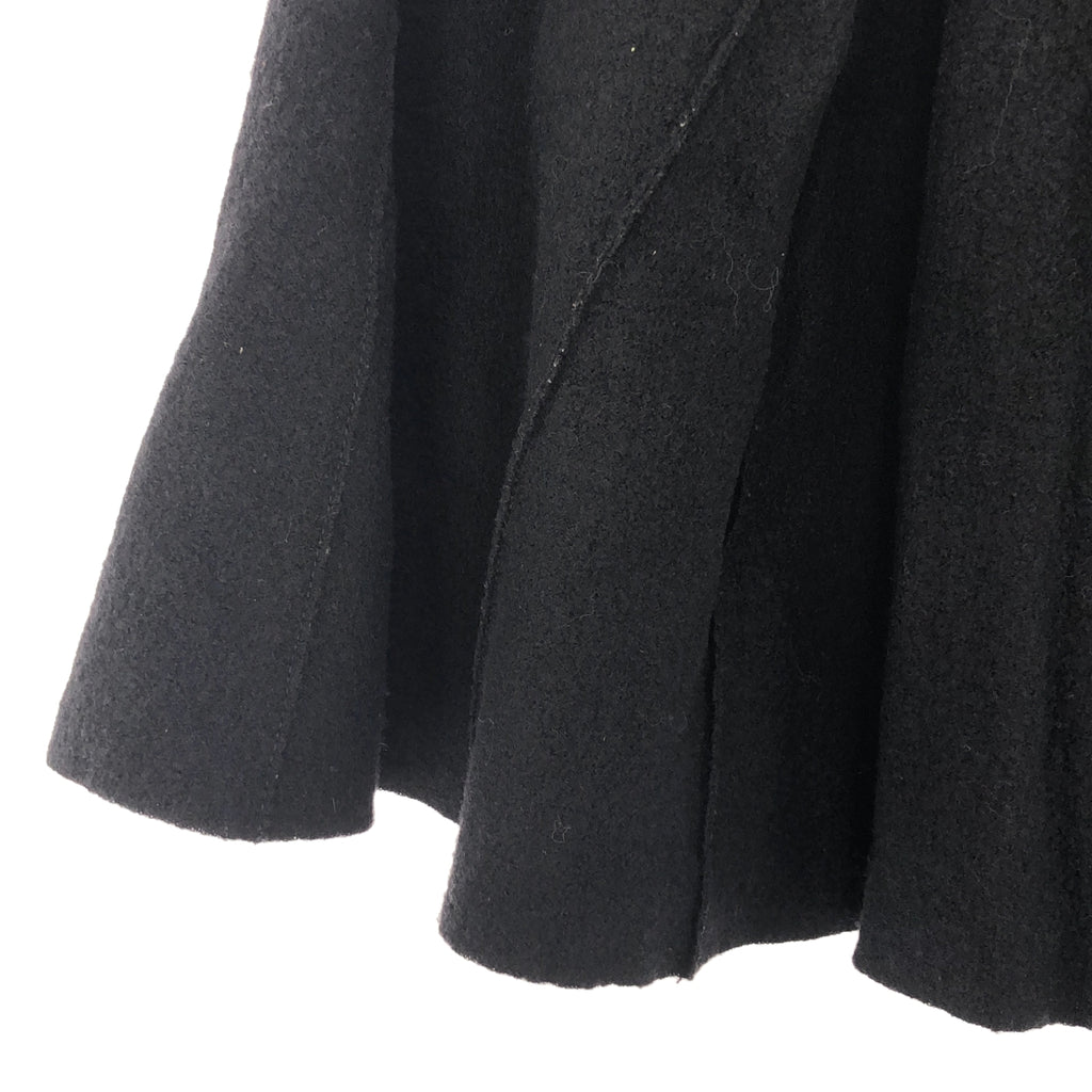 EMPORIO ARMANI / エンポリオアルマーニ | ウール 縮絨 バックジップ スカート | 38 | ブラック | レディース