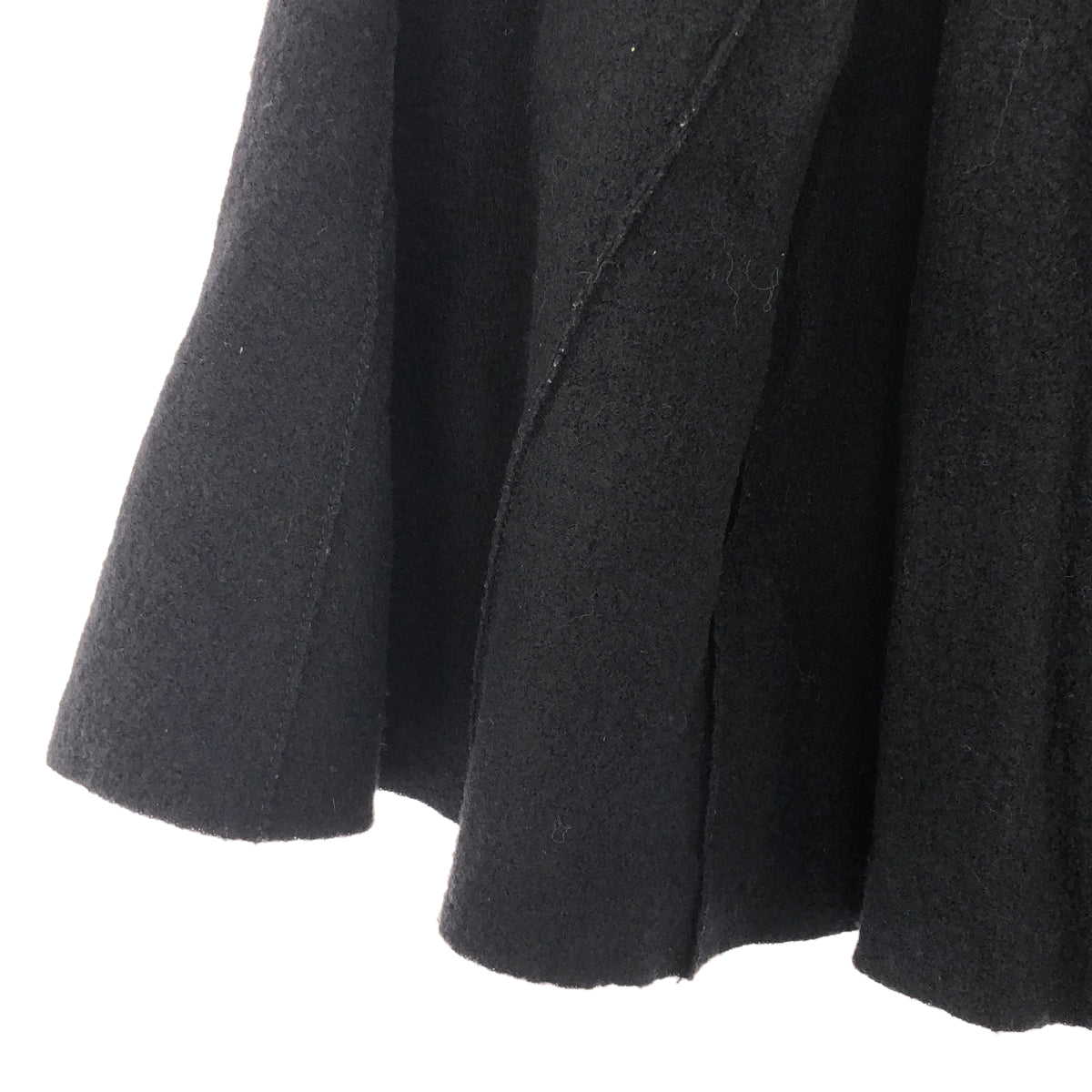 EMPORIO ARMANI / エンポリオアルマーニ | ウール 縮絨 バックジップ スカート | 38 | ブラック | レディース