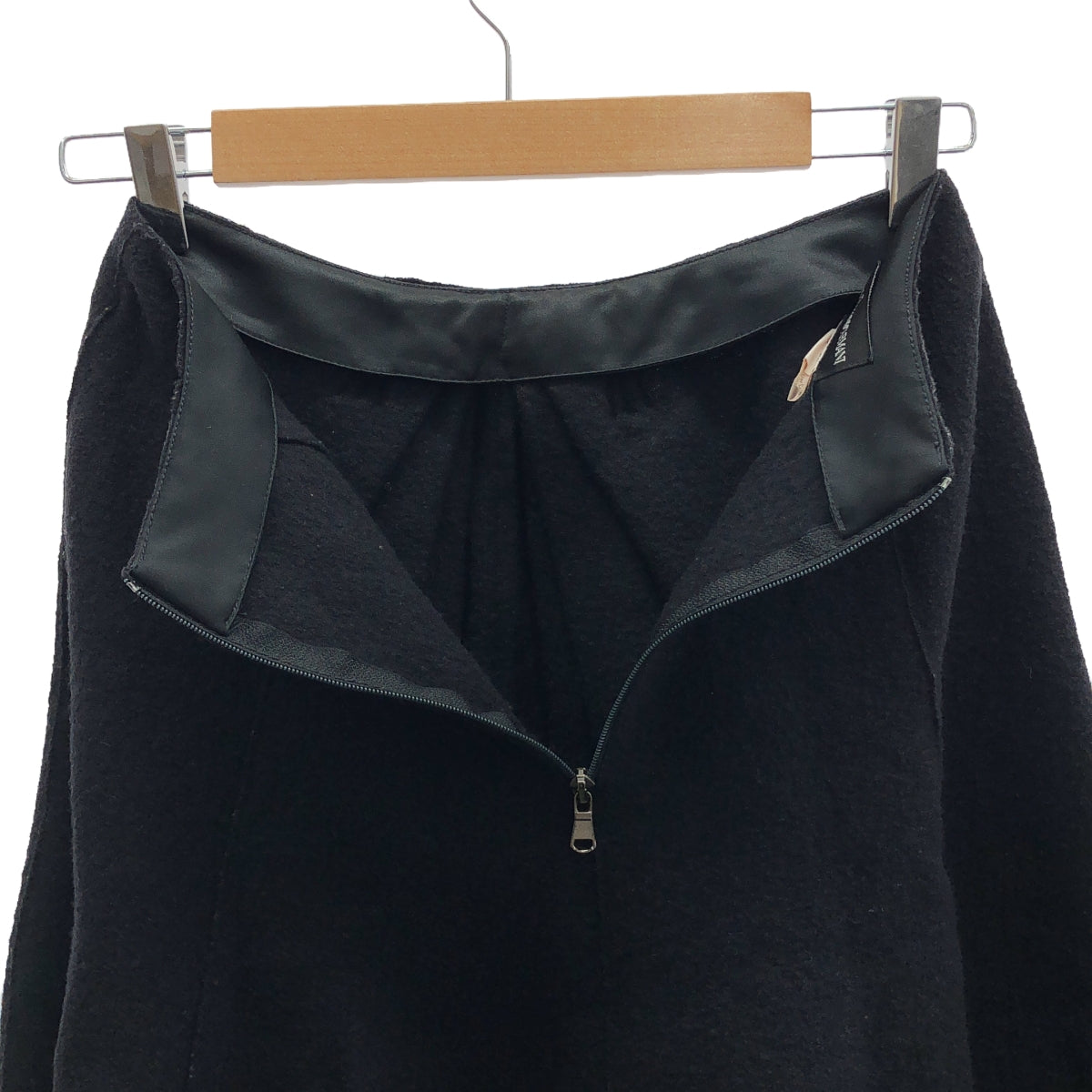 EMPORIO ARMANI / エンポリオアルマーニ | ウール 縮絨 バックジップ スカート | 38 | ブラック | レディース