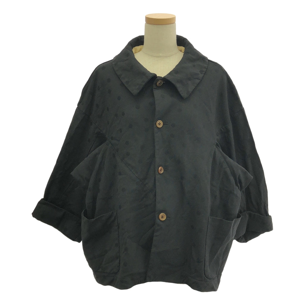 COMME des GARCONS COMME des GARCONS / 콤콤 | 2013AW | 폴리 에스테르 축융 변형 도트 재가드 패치 재킷 / 총 안감 | M | 블랙 | 여성