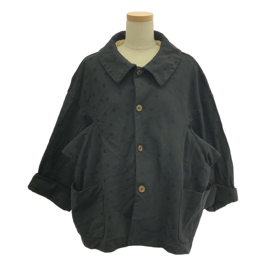 COMME des GARCONS COMME des GARCONS / コムコム | 2013AW | ポリエステル 縮絨 変形 ドット ジャガード パッチ ジャケット / 総裏地 | M | レディース
