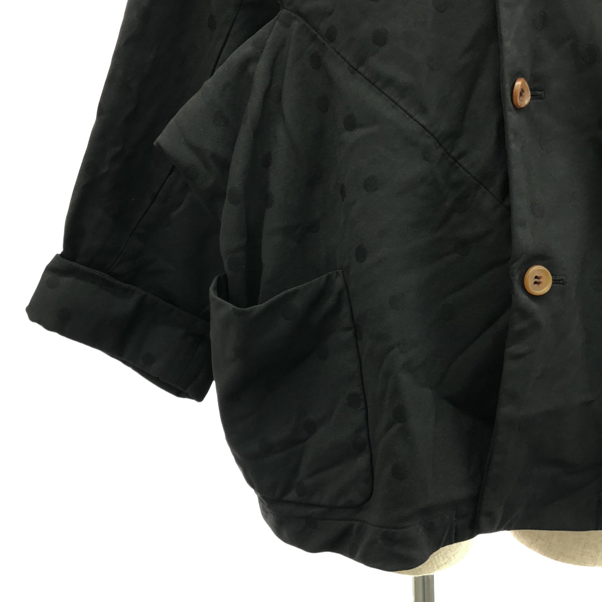 COMME des GARCONS COMME des GARCONS / コムコム | 2013AW | ポリエステル 縮絨 変形 ドット ジャガード パッチ ジャケット / 総裏地 | M | レディース