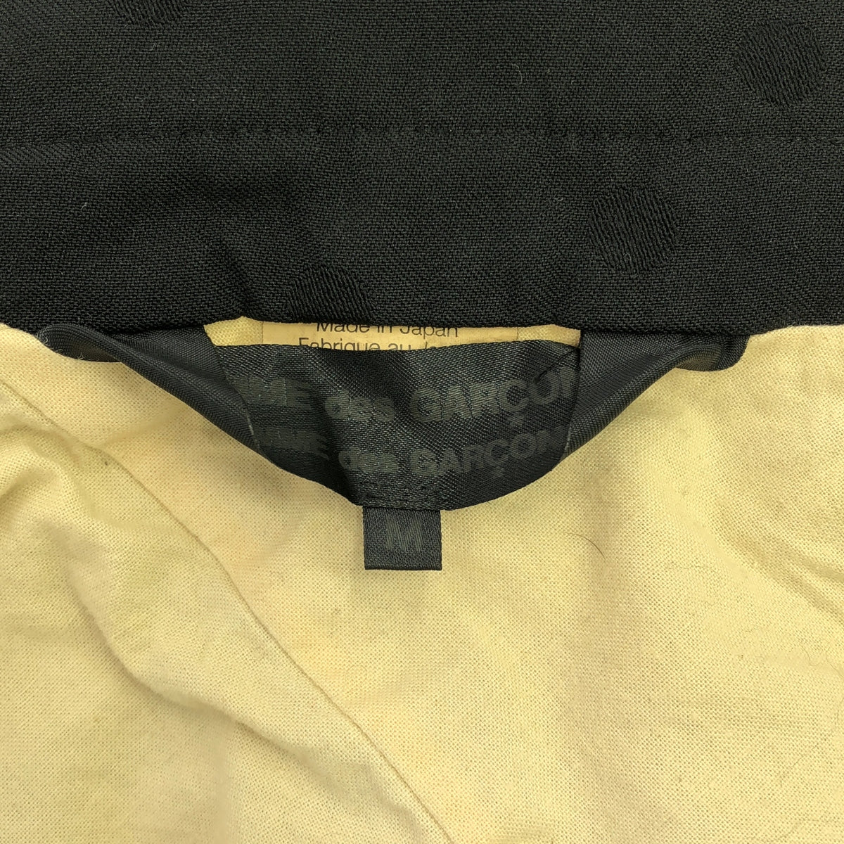 COMME des GARCONS COMME des GARCONS / Comme des | 2013秋冬 |聚酯縮水變形圓點提花拼布外套/全襯裡 |中號 |黑色|女性的