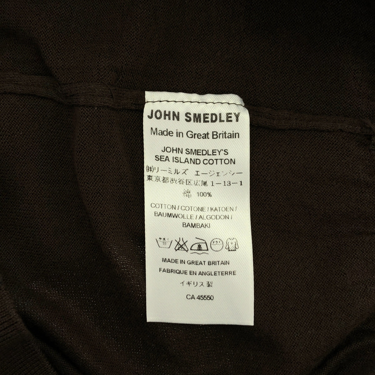 JOHN SMEDLEY / ジョンスメドレー | シーアイランドコットン ハイゲージ Vネック ニット | S | ブラウン | メンズ