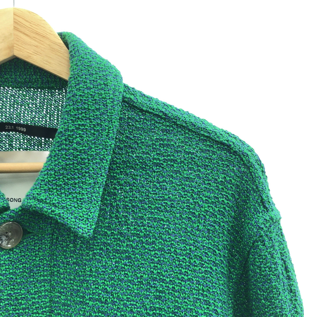 靜音之歌 | 2023 春夏系列 | 棉質針織運動外套 | 46 碼 | 綠色/藍色 | 男款