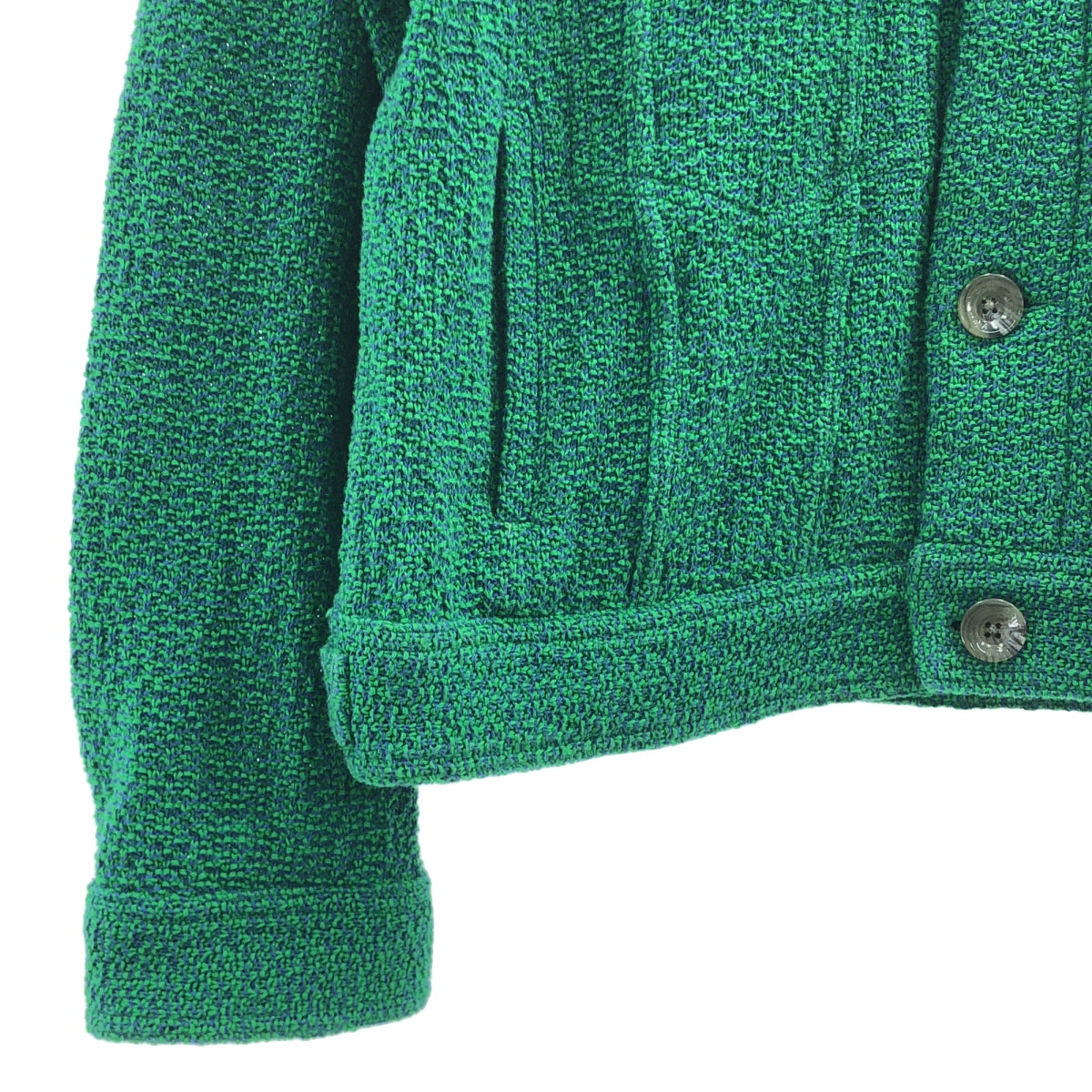 靜音之歌 | 2023 春夏系列 | 棉質針織運動外套 | 46 碼 | 綠色/藍色 | 男款