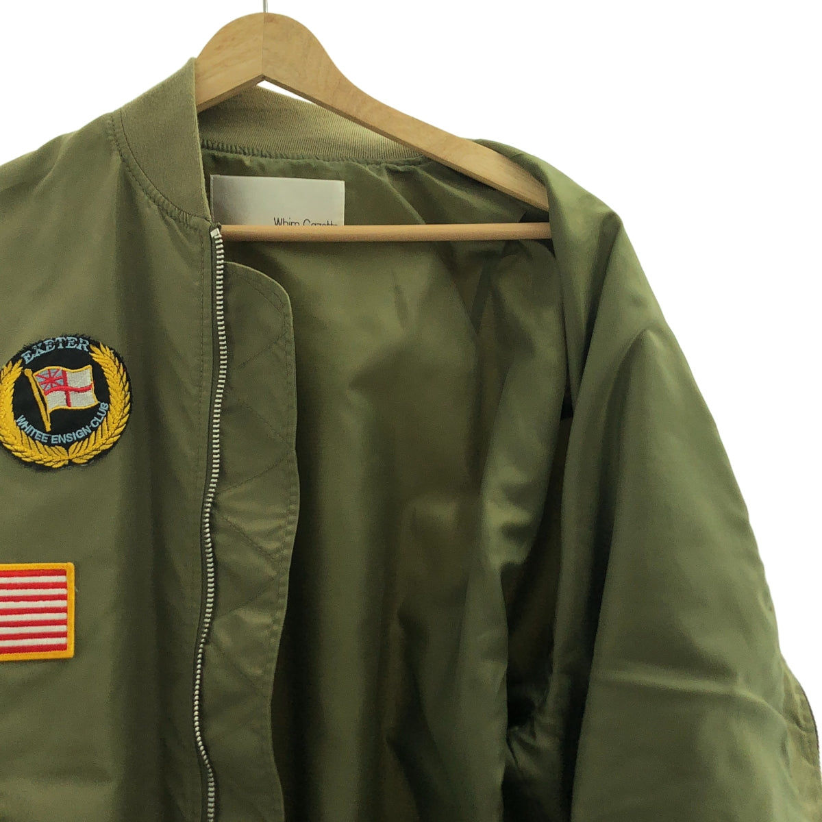【成色極佳】Whim Gazette MA-1 軍用飛行夾克，附徽章 | F 碼 | 卡其色 | 女款